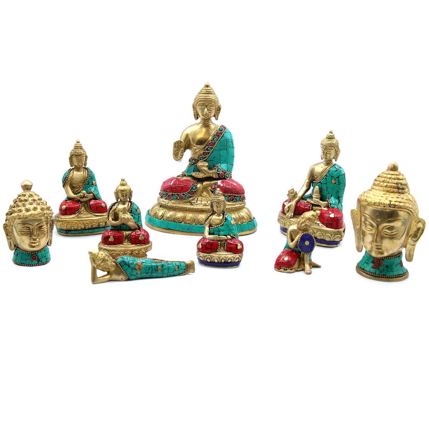 Buddha-Figur aus Messing – Mittlerer Kopf – 8 cm