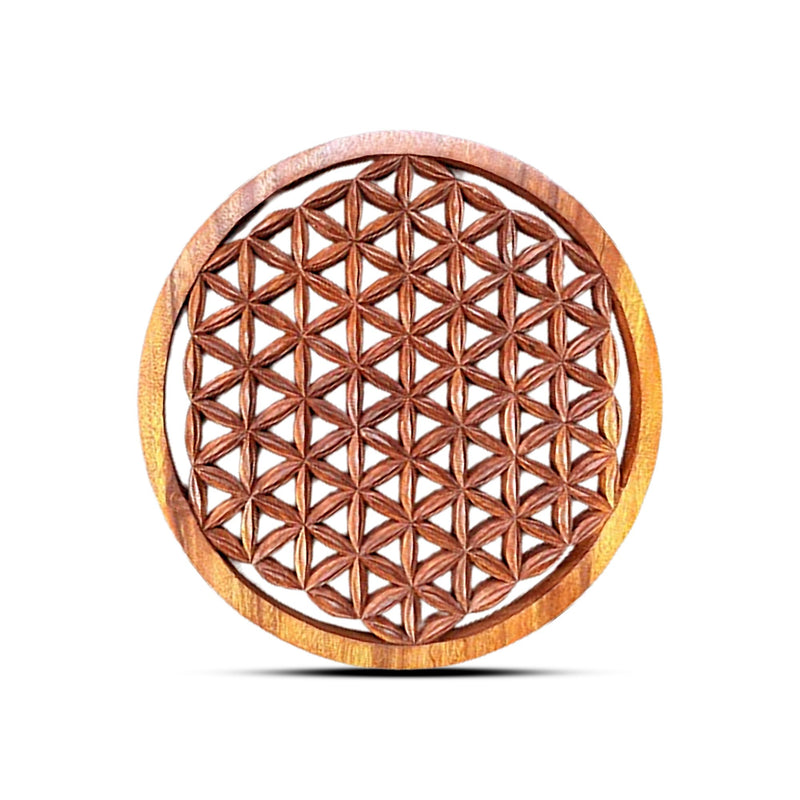 Flower of Life Large - Hand-Carved Wooden Wall Art