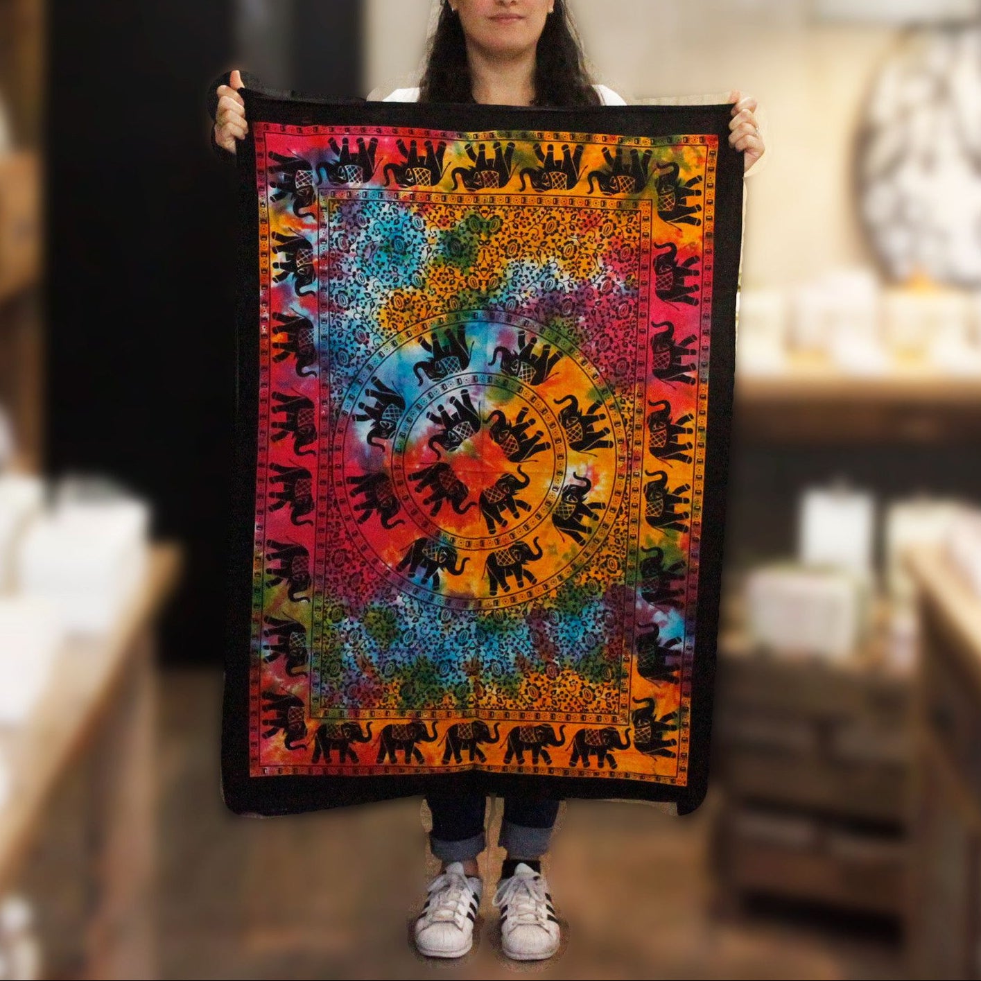 Cotton Wall Art - Elephant Mandala