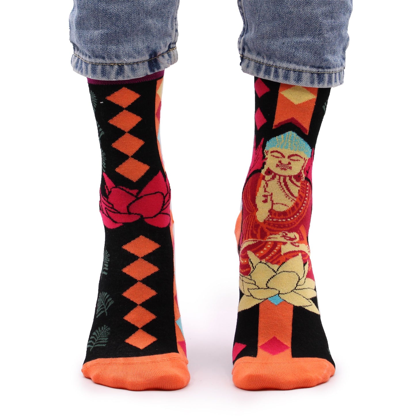 Hop Hare Bamboo Socks (36-40) - Pink Buddha & Lotus 
