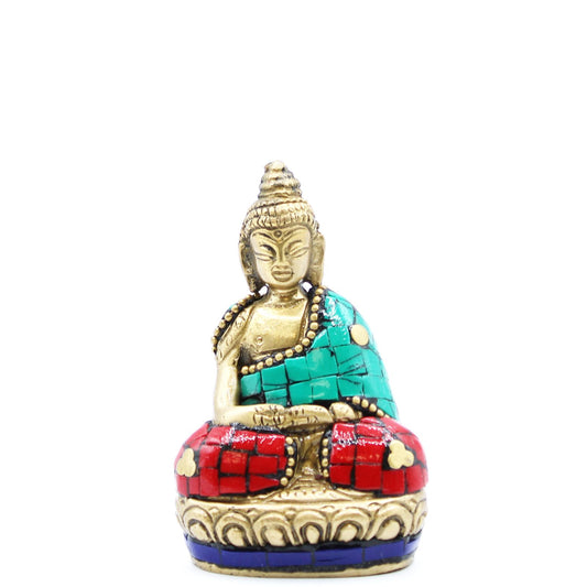 Buddha-Figur aus Messing – Hände erhoben – 7,5 cm