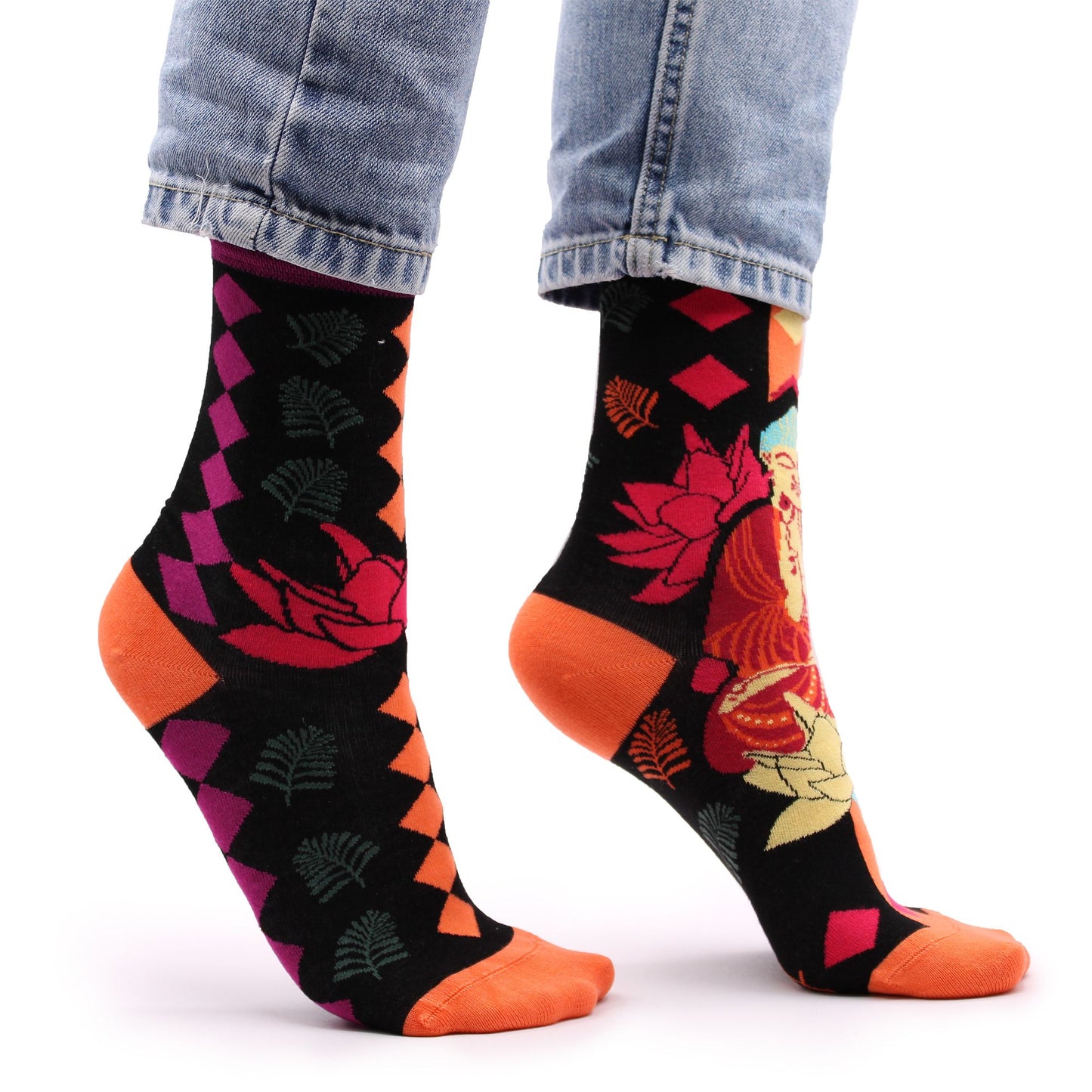 Hop Hare Bamboo Socks (36-40) - Pink Buddha & Lotus 