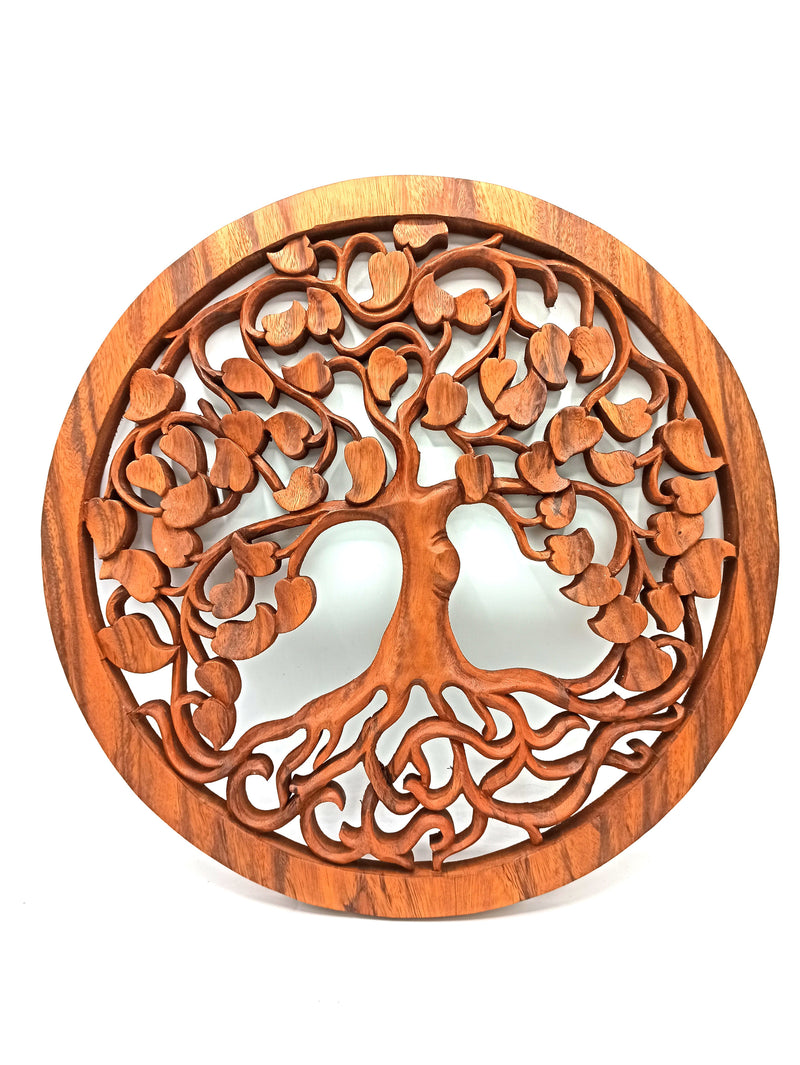 Tree of Life Love - Hand-Carved Wooden Wall Art