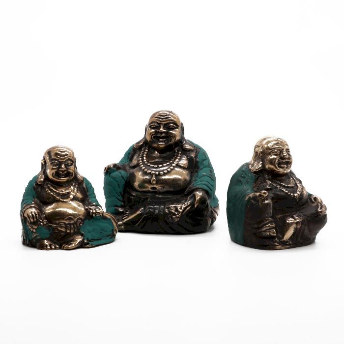 Set mit 3 fröhlichen Buddhas (verschiedene Größen)