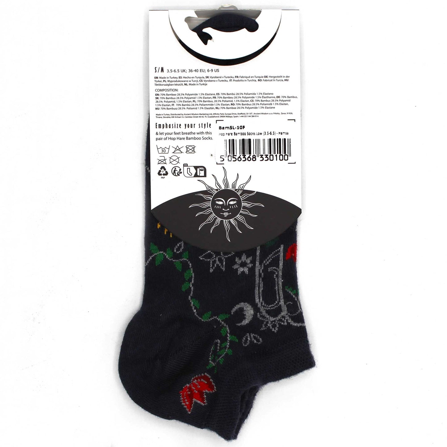 M/L Hop Hare Bamboo Socks Low (41-46) - Hamsa