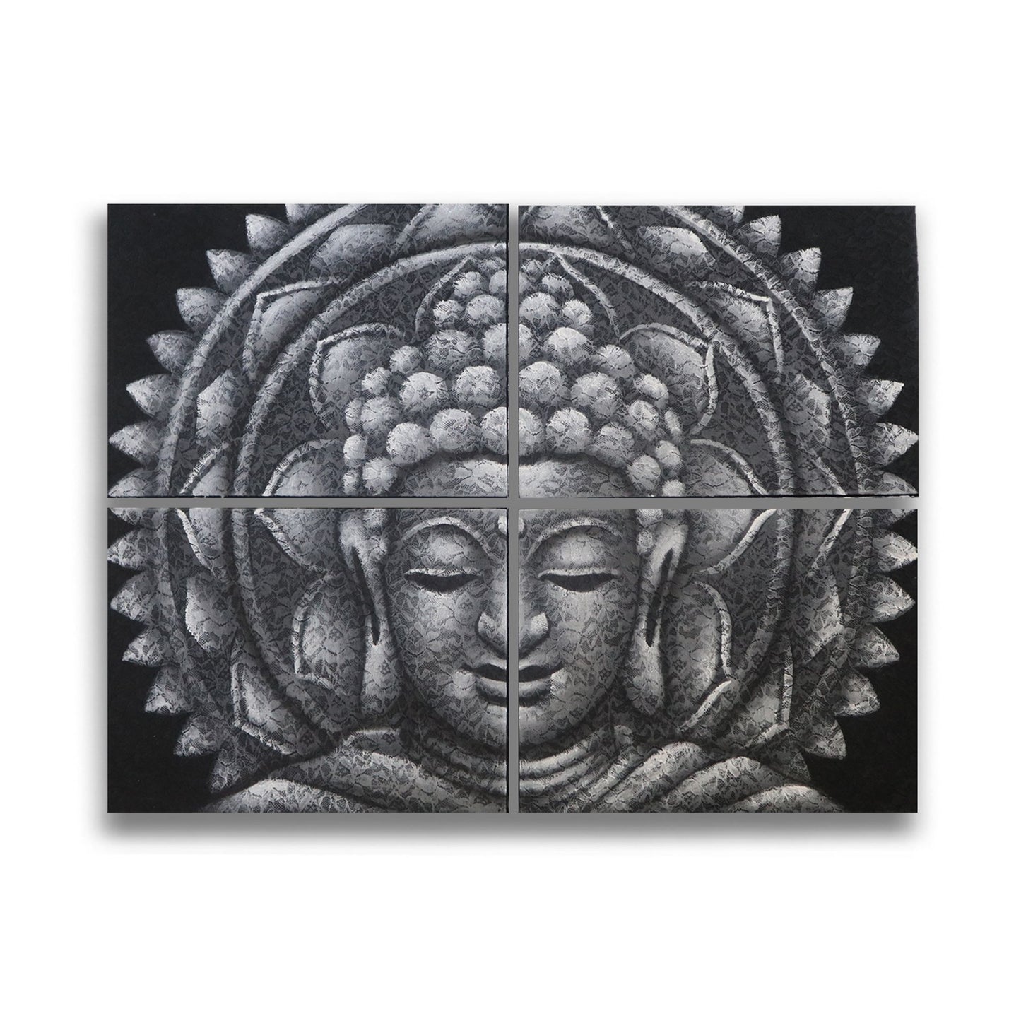 Graues Buddha-Mandala – Brokatdetail
