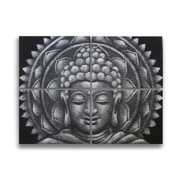 Grey Buddha Mandala - Brocade Detail
