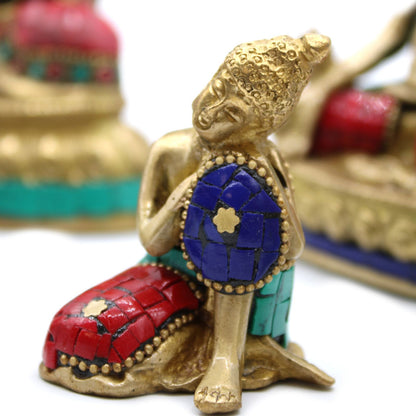 Buddha-Figur aus Messing – Nachdenklich – 6,5 cm