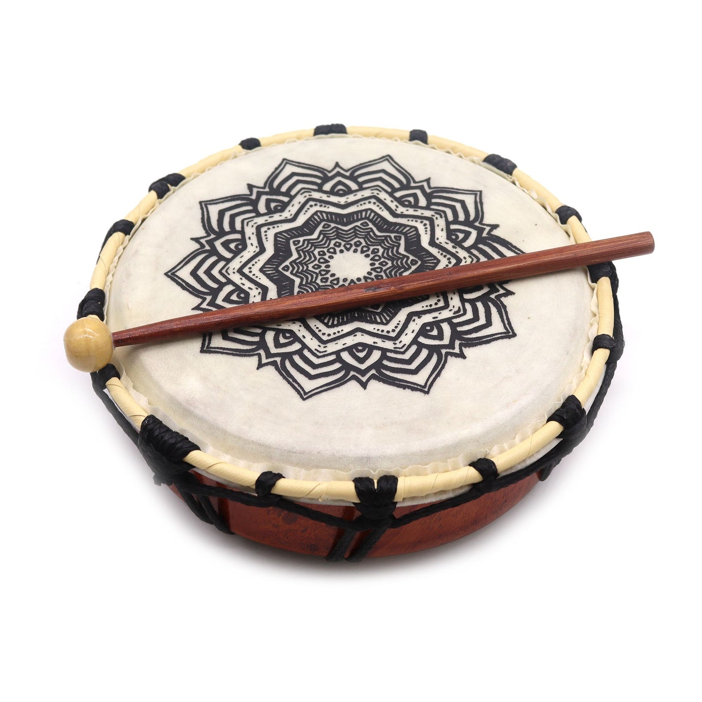 Mandala-Schamanentrommel mit Stöcken – 20 cm
