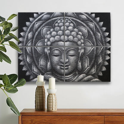 Graues Buddha-Mandala – Brokatdetail