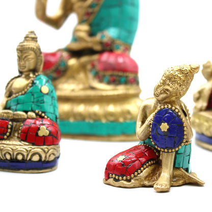 Buddha-Figur aus Messing – Nachdenklich – 6,5 cm