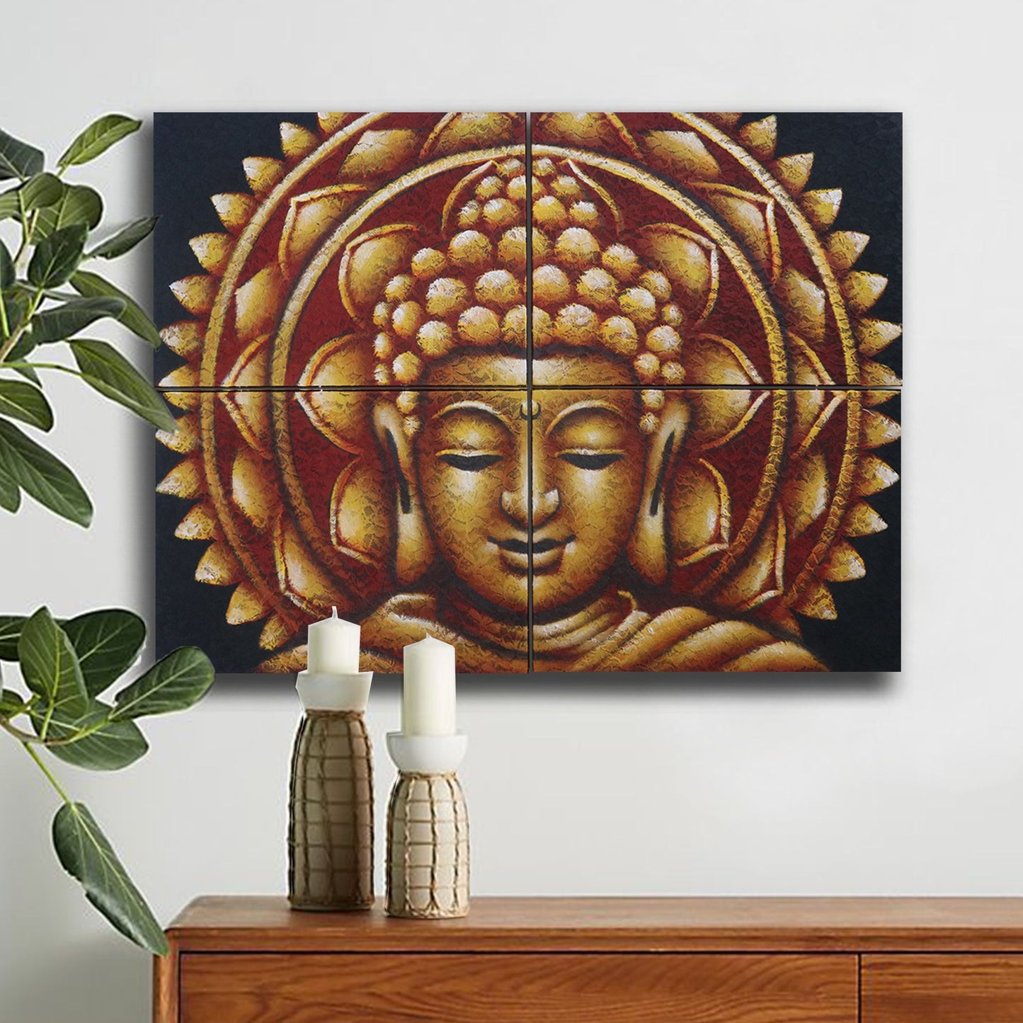 Goldene Buddha-Mandala – Brokatdetail