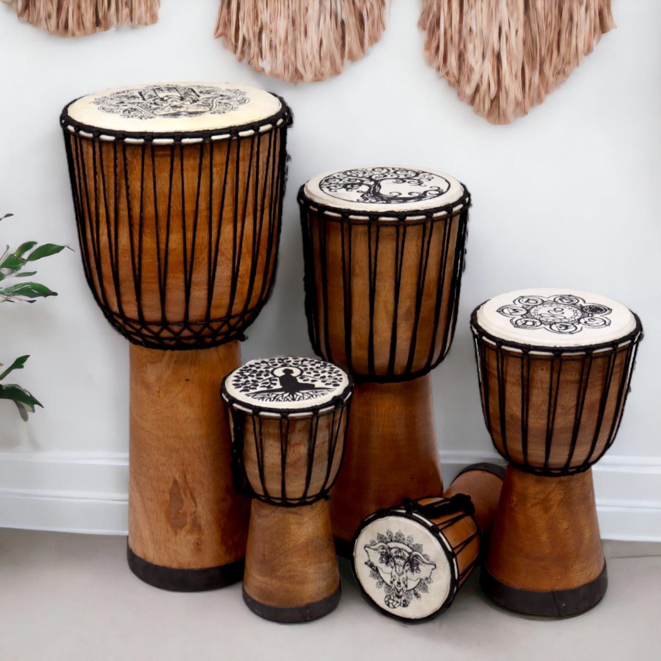Handmade Wide Top Djembe Drum - 40cm