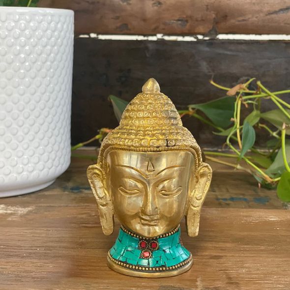 Buddha-Figur aus Messing – Großer Kopf – 11,5 cm