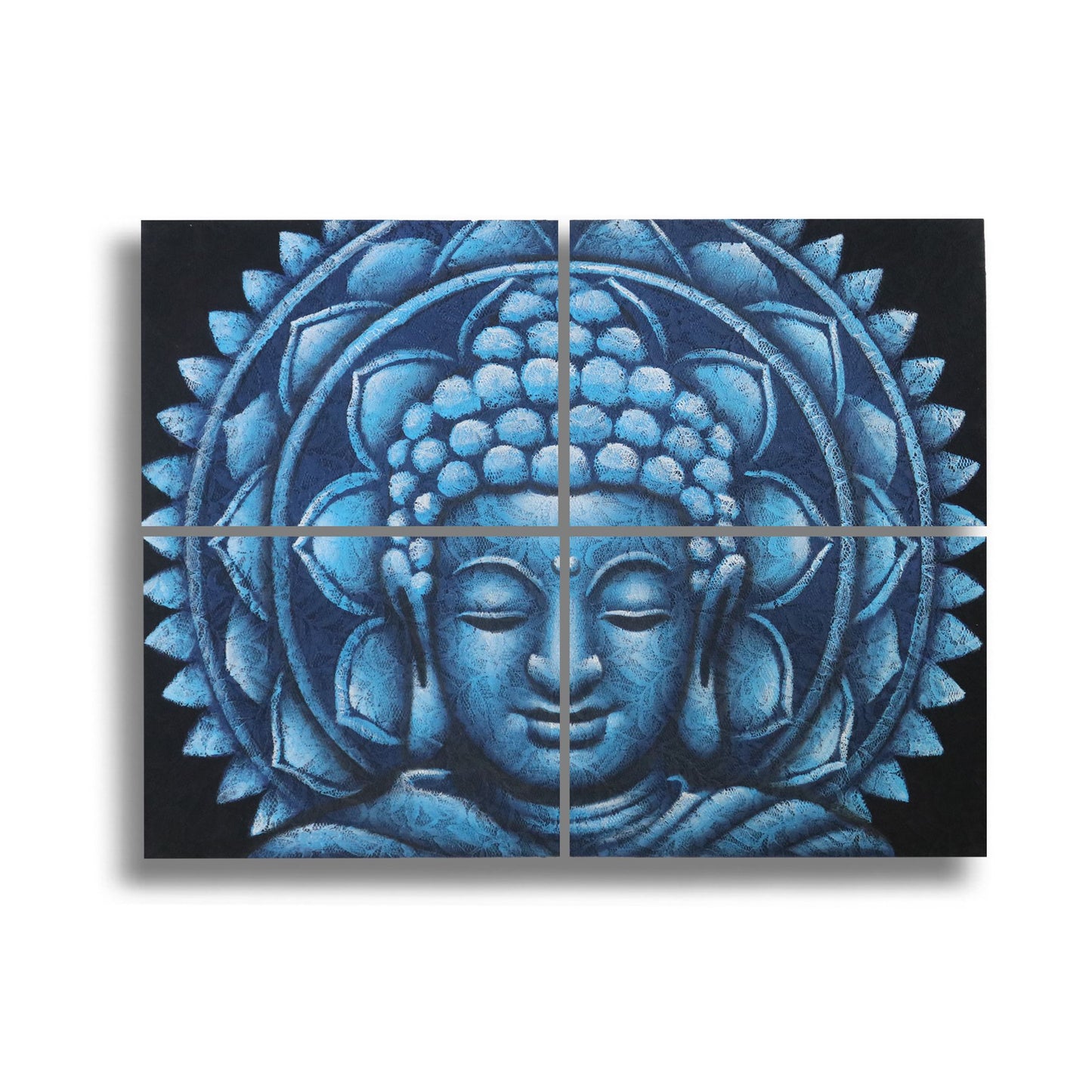 Blaues Buddha-Mandala – Brokatdetail