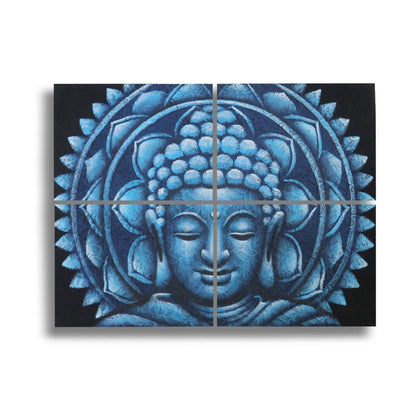 Blaues Buddha-Mandala – Brokatdetail