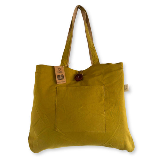 Reversible Jute & Cotton Big Bag - Pistachio