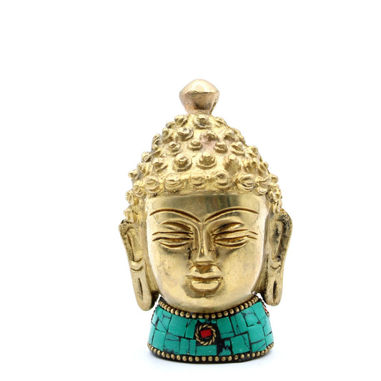 Buddha-Figur aus Messing – Mittlerer Kopf – 8 cm