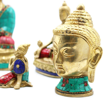 Buddha-Figur aus Messing – Mittlerer Kopf – 8 cm