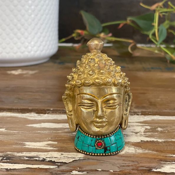 Buddha-Figur aus Messing – Mittlerer Kopf – 8 cm