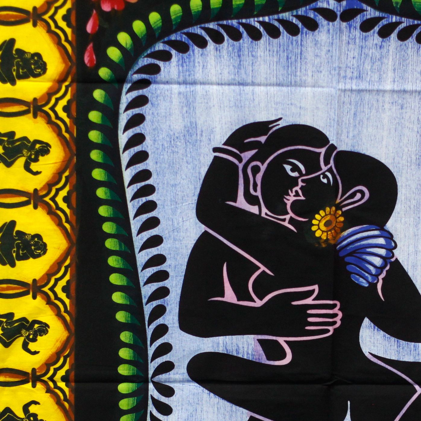 Handgebürstete Wandkunst aus Baumwolle – Kamasutra