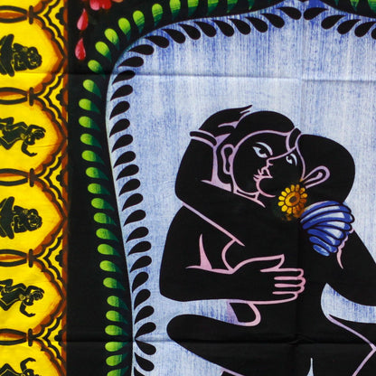 Handgebürstete Wandkunst aus Baumwolle – Kamasutra