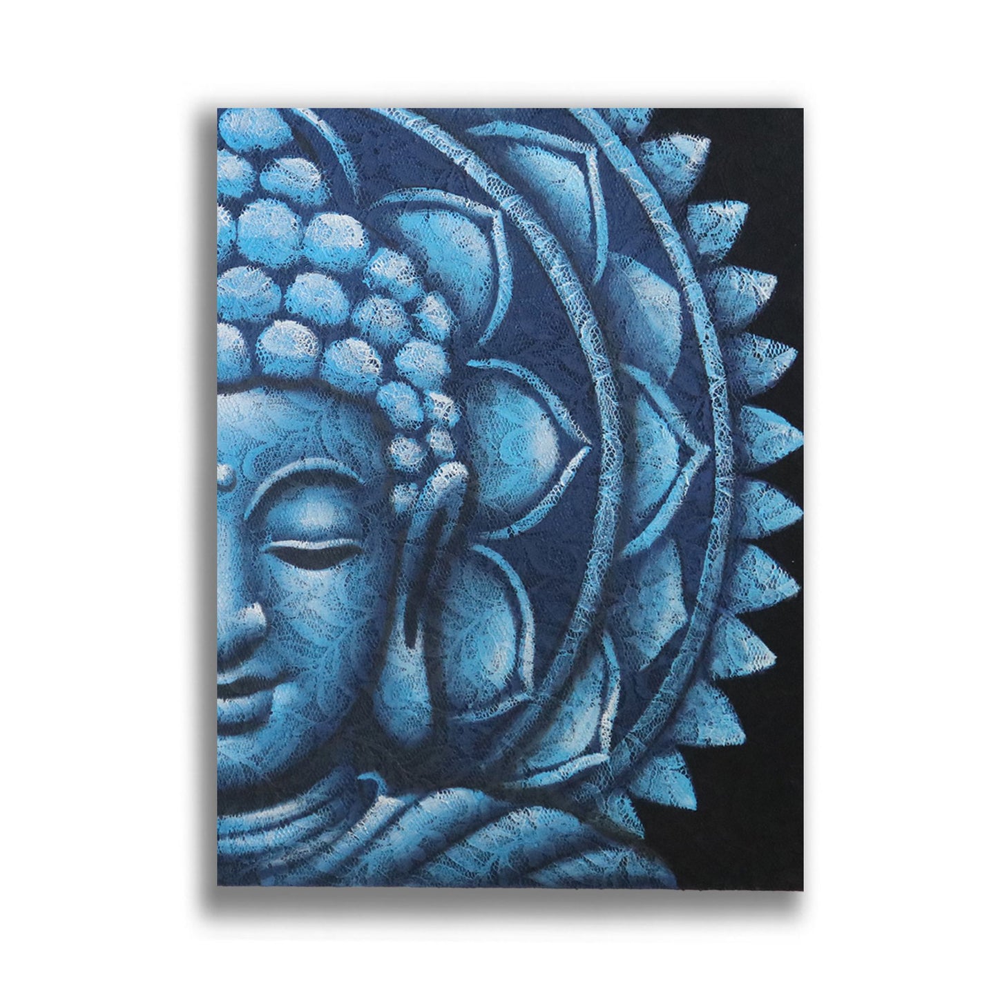 Halb-Buddha-Mandala in Blau