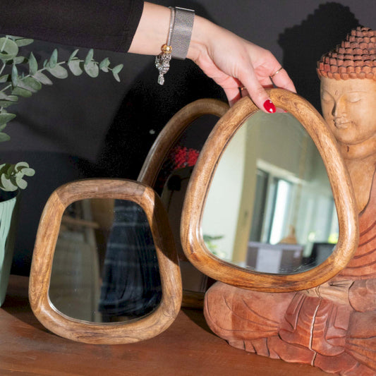 Set of 3 Pebble-Shaped Mirrors