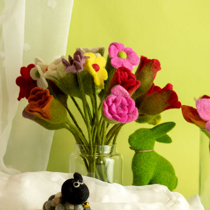 Felt Flowers - Handcrafted Set of 6