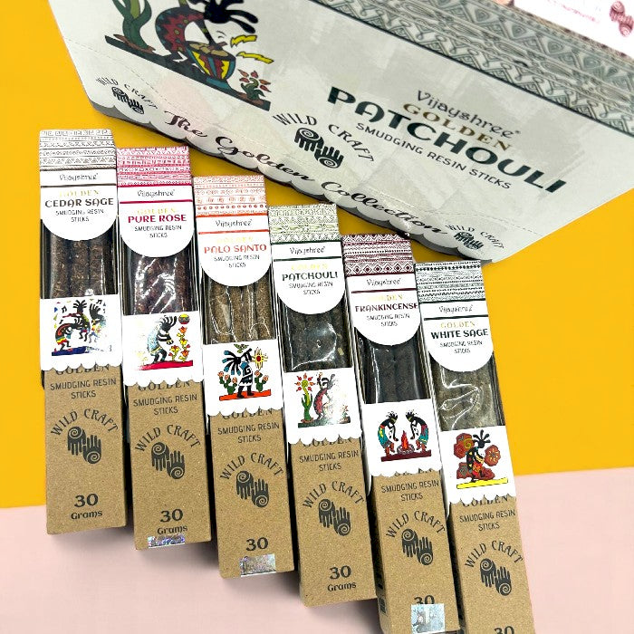 Golden Smudging Resin Sticks - Set of 6